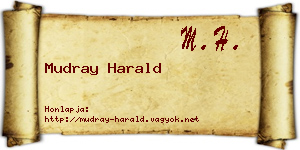 Mudray Harald névjegykártya
